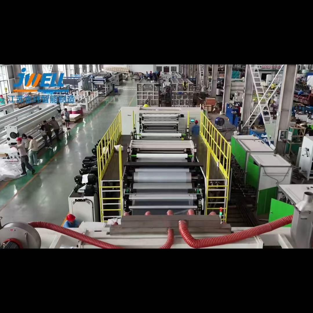 Jwell PE/PP/PET/PS MDO Máquina extrusora de película estirable uniaxial para embalaje/envoltura de palets industriales/película Bunnding/uso de protección de superficies