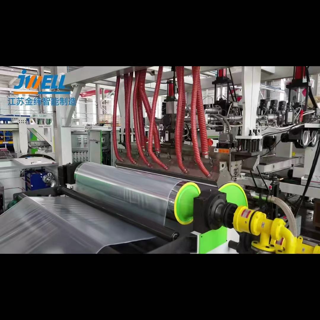 Jwell PE/PP/PET/PS MDO Máquina extrusora de película estirable uniaxial para embalaje/envoltura de palets industriales/película Bunnding/uso de protección de superficies